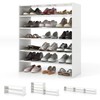 Tangkula 6-Tier Stackble Shoe Rack for Closet, Space Saving Wooden