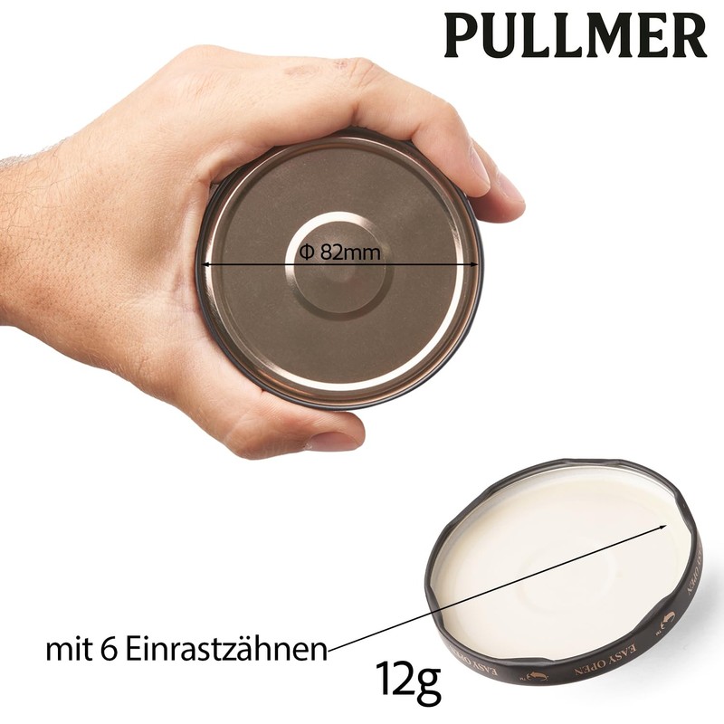 Pullmer Lid for 82 mm Jars, Screw Caps, Twist-Off Lids