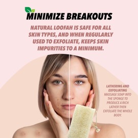 Earth & I 4 Pcs Natural Loofah Bath Scrubbers, Natural Loofah Sponges, Sponge Bath Supplies for Elderly, Bathroom Sponge, Body Scrubbers, Body Exfoliator Tool, Luffa, Lufas for Men, Lufa