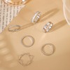 OPFIV 6Pcs 14K Gold Plated Stacking Rings for Women Cubic