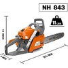 NEOTEC 43CC Gas Top Handle Chainsaw with 16'' Bar Chain