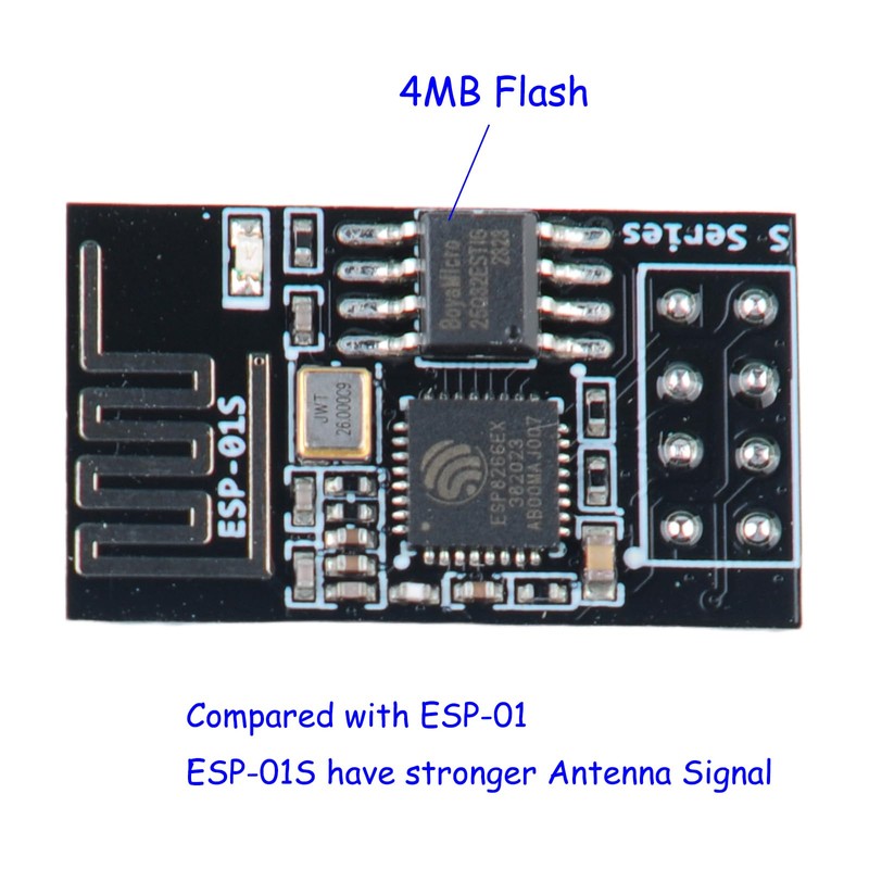 DIYmall ESP8266 ESP-01S WiFi Serial Transceiver Module with 4MB Flash