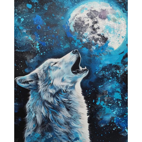 OKSGYTA White Wolf Paint by Numbers Kit for Adults, Paint