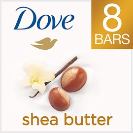 Dove Beauty Bar for Softer Skin Shea Butter More Moisturizing Than Bar Soap 3.75 oz 8 Bars