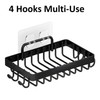 Shower Soap Holder with 4 Hooks, 304 Stainless Steel Adhesive