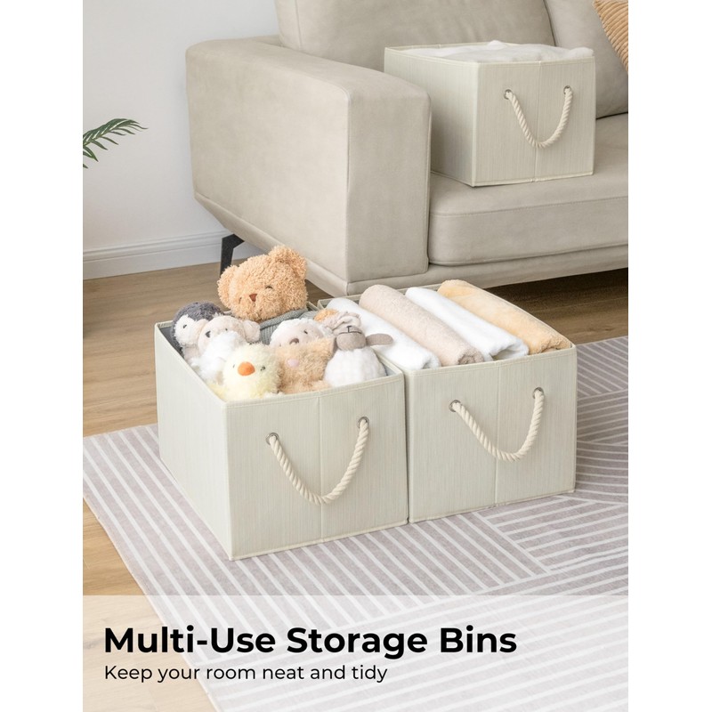 StorageWorks Storage Baskets for Shelves, Foldable Fabric Closet Storage Bins