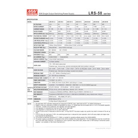 Mean Well LRS-50-12 Switching Power Supply, Single Output, 12V, 4.2A, 50.4W, 3.9" L x 3.23" W x 1.18" H