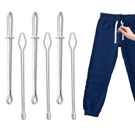 6pcs Rope Threader Clip, 2 Designs Drawstring Tool for Hoodie/Pants/Trousers/Elastic/Waistband/Shorts Sweatpants, Quick Insert & Smooth Threading String Sewing Kit for Tailors, DIY Crafters