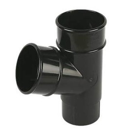 FloPlast Black Round Downpipe 68mm Branch 'Y' Junction Piece