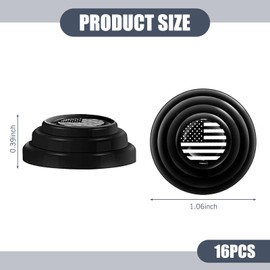 leechio 16 PCS Car Shock Absorber, Patriotic Design Buffering Shock Absorption Anti-Collision Door Edge Rubber Protector, Universal Car Door Edge Guards (Black)