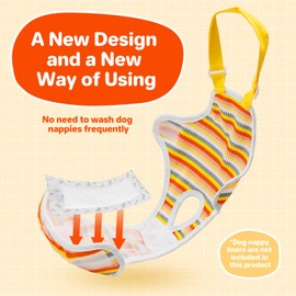 Yocdunm 3 Pack Dog Period Pants Dog Nappy Onesie Sanitary Pantie Reusable Dog Nappies Female with Adjustable Suspender Washable Sanitary Pants for Female Dogs (M)