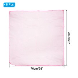 PATIKIL Dance Scarves, 6 Pcs Square Juggling Scarves 28 by 28 Inches for Play Magic Music Activity Juggling Dressing, Pink