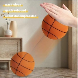 Silent Basketball with Net and Hoop, 2025 Upgrade Foam Indoor Training Quiet Ball Gift for Youth - Size: No.3