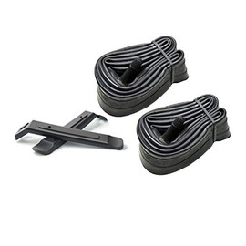 CYCLEZ 26" x 2.125"/2.35"/2.40"/2.50" (32mm) Bike Replacement Kit 2-Tubes 2-Tire Levers, Standard Schrader Valve Mountain Beach Cruiser Hybrid 2-Pack Bicycle Tires Repair Combo