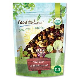 Organic Snack Mix, 1 Pound — Raw Nuts and Berries with Pumpkin Seeds, Non-GMO, Non-Irradiated, Kosher, Vegan Superfood, Bulk, Great Trail Mix, Rich in Natural Antioxidants