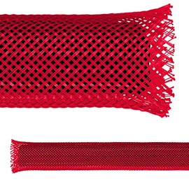 Electriduct 1/2" PET Expandable Braid Sleeving Flexible Wire Mesh Sleeve - 100 Feet - Red
