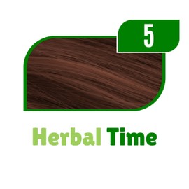 Herbal Time Natürliche Haarfarbe mit Henna Farbe Kastanie Nº 5 | Henna haarfarbe | Temporäre Haarfarbe | Ohne Ammoniak, Sulfate, Parabene | Natural Hair Colour | Colour 100% Vegetable | 75ml