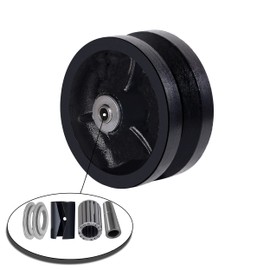 SYRATION 4" x1-1/2 Cast Iron V Groove Caster Wheel with Straight Roller Bearing Capacity up to 600 lbs (1 Black Wheel)