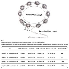 Topbuti Western Metal Oval Concho Belt for Women Cowgirl Waist Chain Belts for Dresses Jeans Country Concert Outfit