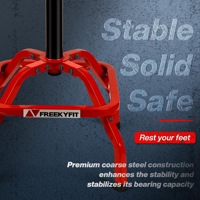 FreekyFit Garage Stool, Adjustable Height Swivel Work Mechanic Shop Stool