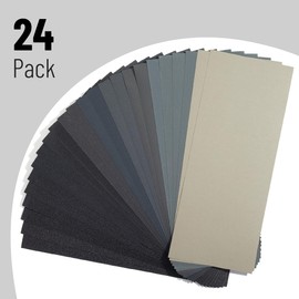 Bates- Sandpaper, 24 pcs, 120 to 3000 Grit Sandpaper Assortment, Sand Paper Assortment Pack, Wet Dry Sanding Paper