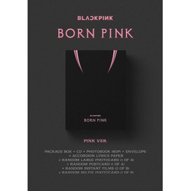 YG PLUS Black Pink [Bornpin Box Set Available] (Pink Version) 2nd Album CD + Photobook + Envelope + Lyrics Paper + Large Photocard + Postcard + Instant Films + Selfie Photocard + (Extra Black Pink
