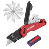 WORKPRO 18mm Retractable Utility Knife & Folding Utility Knife (Blue+Red)