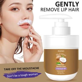 Facial Hair Removal Cream - Coconut Oil Based Gentle Body Hair Remover Cream for Women, Painless and Non-Sticky, Sensitive Skin Safe With Aloe and Peach