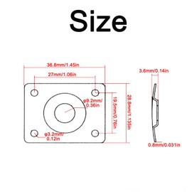 Guitar Output Jack Plate 1/4 Inch 9.2mm Rectangle Jack Reinforcement Plate Socket Mounting Assembly for Electric Guitar - Black