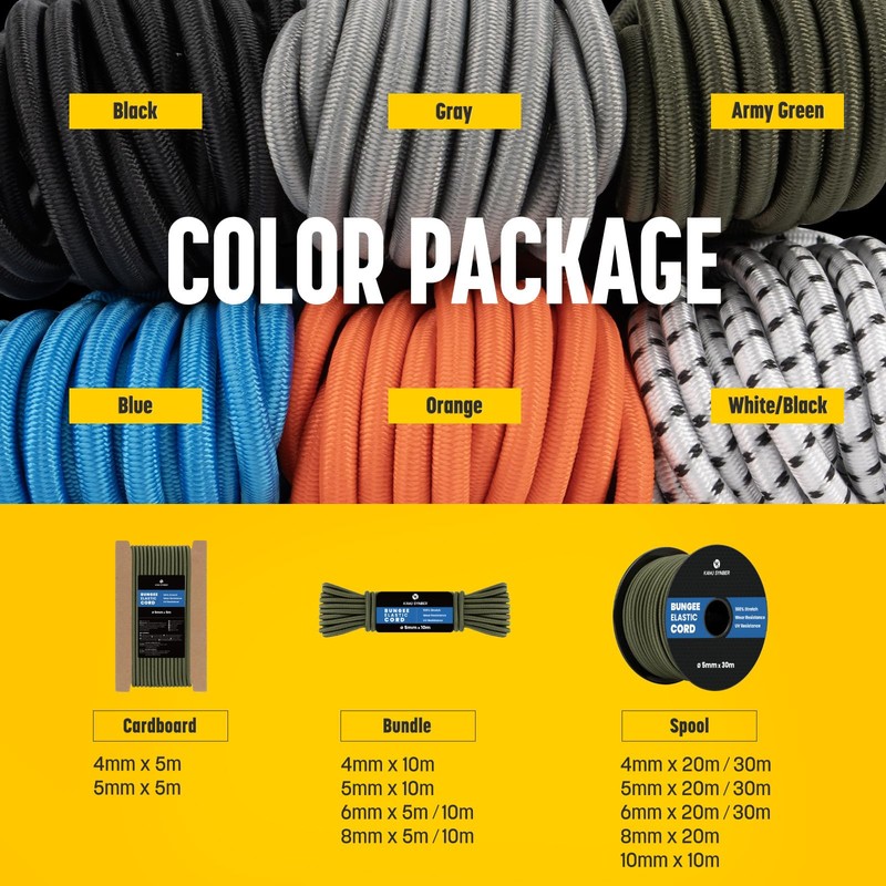 Kamu Synber Bungee Cord 5mm x 5m Elastic Shock Cord