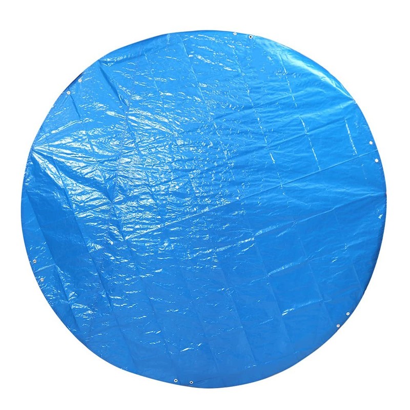 8FT Round Pool Cover, Foldable Swimming Pool Cover with Drawstring,