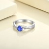 YL 925 Sterling Silver Engagement Ring 5MM Created Sapphire Infinity