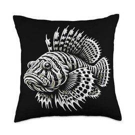 Tiger Plecos Fish Lover Freshwater Aquarium Fish Throw Pillow