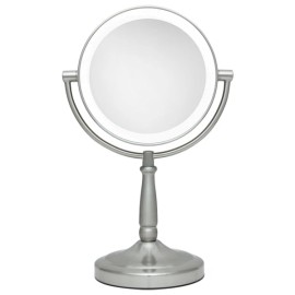 Zadro 5X / 1X Satin Nickel LED Lighted Vanity Mirror - Model: LEDV45