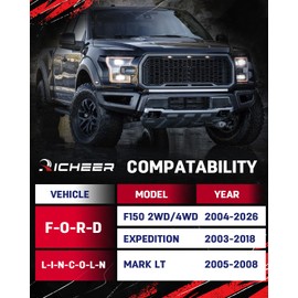 Richeer 3 inch Leveling Lift Kit Compatible with 2004-2026 F150, Leveling Lift Kit Fit for 2004-2026 F150 2WD 4WD, 2003-2018 Expedition Forged Front Strut Spacers Raise the Front of your F150 by 3"