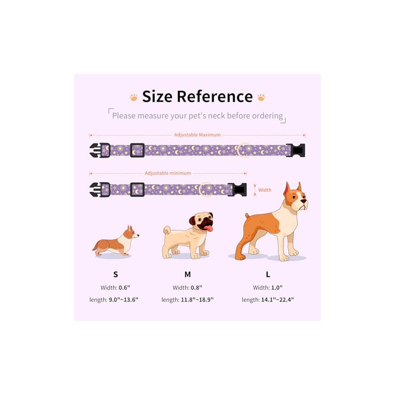 Collar De Algodón Para Perro, Collar Ajustable Y Bonito Para