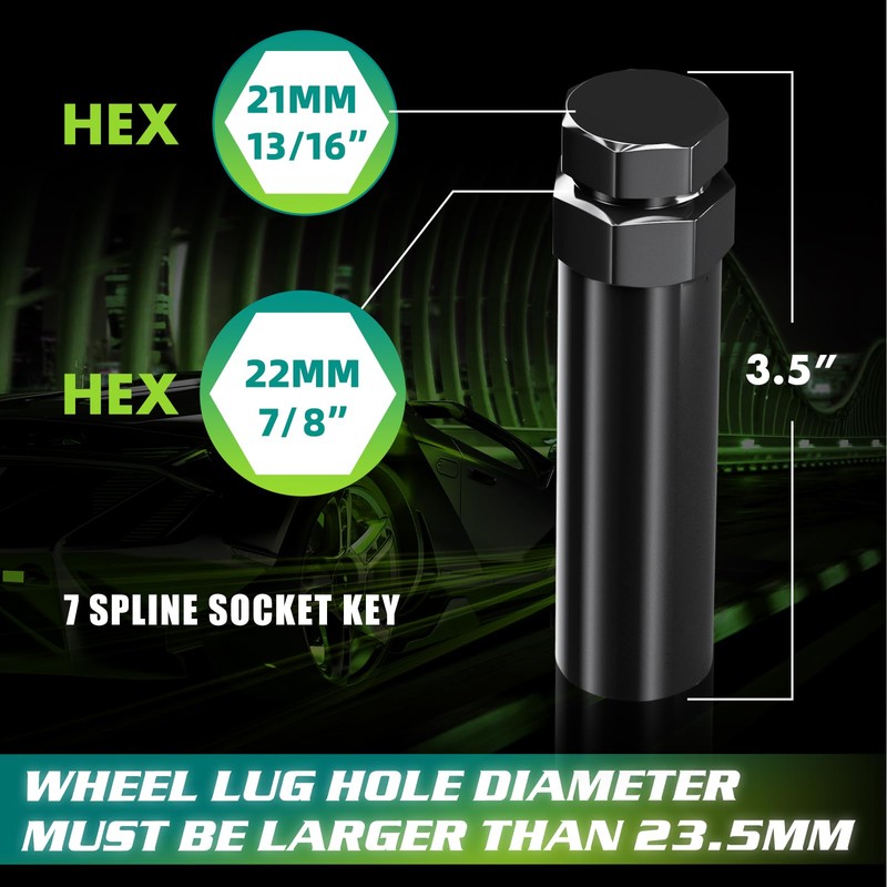 AUTOPTIM 6 & 7 Spline Lug Nut Socket Key, Aftermarket