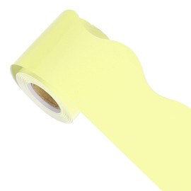 sourcing map Bulletin Board Borders, 32.8Ft x 2.24Inch Rolled Classroom Border Trim Notice Board Frame for Classroom Decoration, Light Yellow