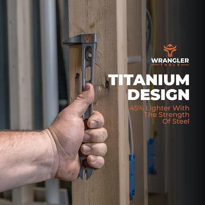Wrangler Tools 9.5" Titanium Pry Bar Nail Puller - Heavy