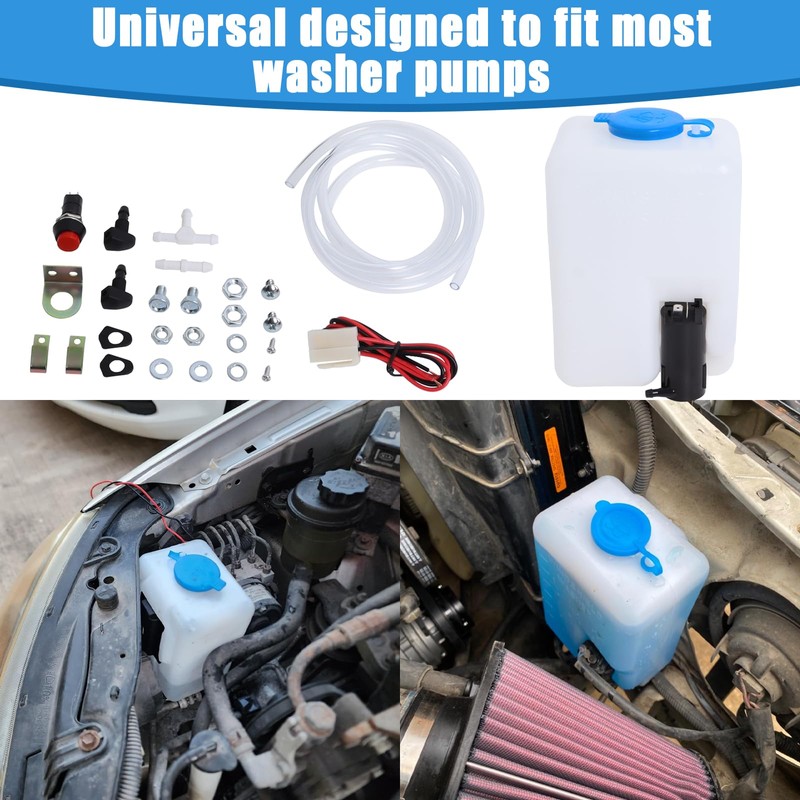 Swess Car Windshield Washer Pump Universal Reservoir Kit 99300 Fluid