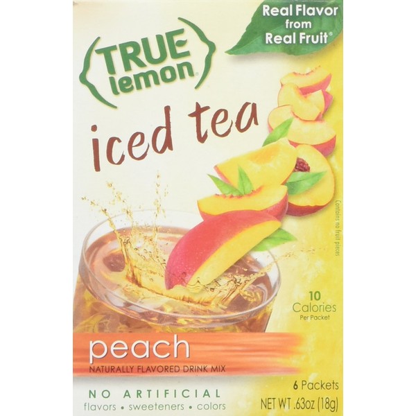 PEACH ICED TEA MIX by TRUE LEMON | Instant Powdered Drink Packets That Quench YOUR Thirst, Kit Includes 4 Boxes of Mouth Watering True Citrus PEACH (ICED TEA)