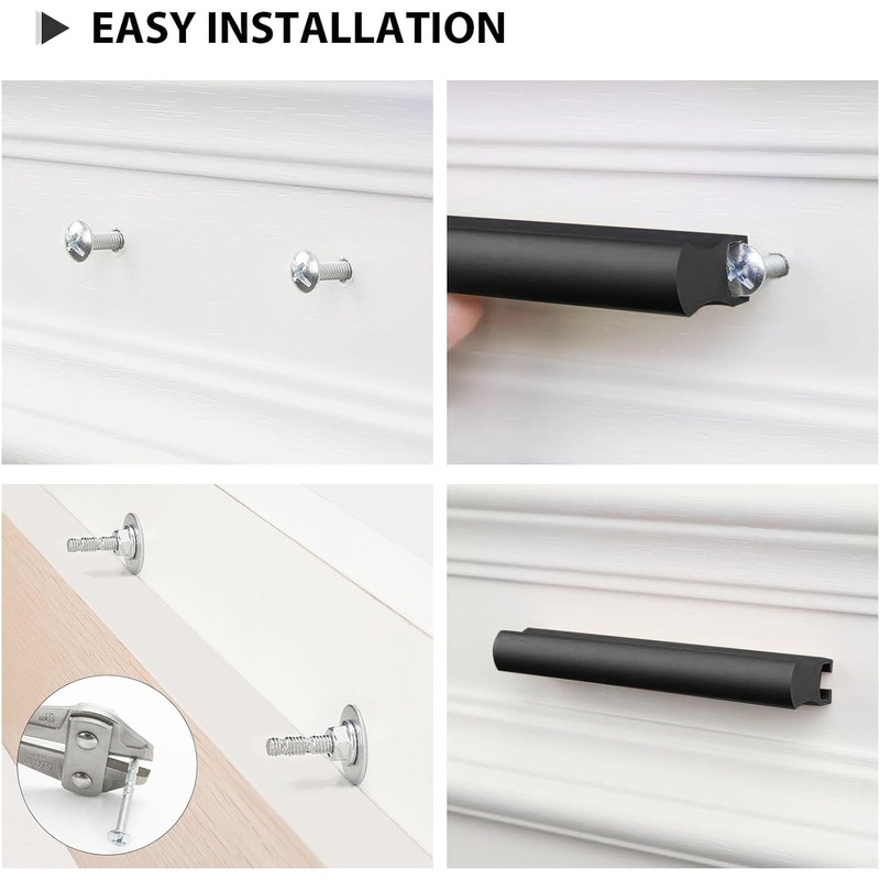 goldenwarm 10 Pack Adjustable Black Cabinet Handle,Matt Black Drawer Pulls