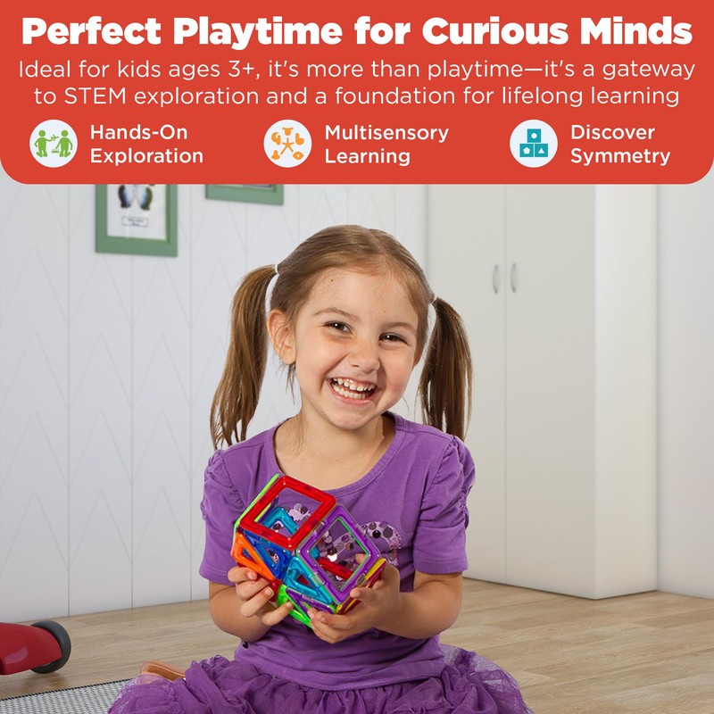 Magformers Rainbow 14 Piece Set - Magnetic Tiles Building Blocks,