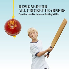 Mozi Sports String Cricket Balls – Develop Hand-Eye Coordination Leather Hanging Ball for Practice