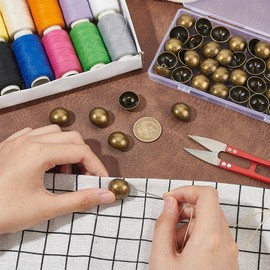 UNICRAFTALE Approx. 40 pieces 2 cm sewing free buttons replacement buttons metal diameter aluminium sewing buttons half round leg blazer buttons antique bronze sport wool coats buttons for sewing