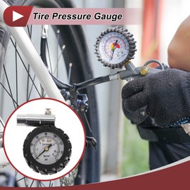 HEROFFIX 1 Pcs Universal Tire Pressure Gauge Wheel Cover 0-160PSI GS12-ZBR11-160PSI Air Pressure Meter for Bicycle