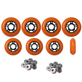 Player's Choice Outdoor Inline Skate Wheels 89a - Choose Size, Color, and Bearings (Orange, 80mm 8-Pk, ABEC 9 Bearings)