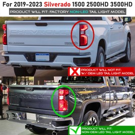 Tail Light Assembly Fit for 2019-2023 Chevy Silverado 1500/2020-2023 Silverado 2500HD 3500HD,Brake Lamp Rear Light Replacement Right Passenger Side