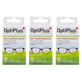 OptiPlus Anti-Fog Glasses Cleaning Wipes - Pack of 90 Gentle & Thorough Cleaning of Your Lenses - Long-Lasting Protection for Multiple Coatings - Ideal for on the Go or Travel (3)