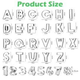 35 Pcs 2.5 Inch Large Size Alphabet & Number Sandwich Cookie Cutters Sets Funny Metal Baking Tool Stainless Steel Letters Biscuits Mold Home Party Supplies